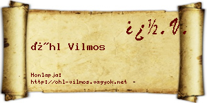 Öhl Vilmos névjegykártya